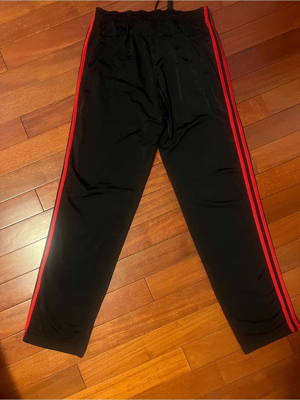 Mens Black Track Pants with Red Stripes - Adidas - Picture 5 of 5